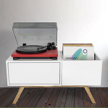 Glorious Turntable Lowboard Equipment Stand and Record Storage