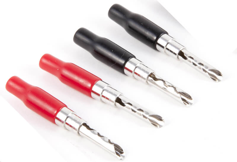 4x Rhodium Carbon Fiber Banana Speaker Plugs – BFA Z Type, HiFi Audio Connector, Rhodium Plated
