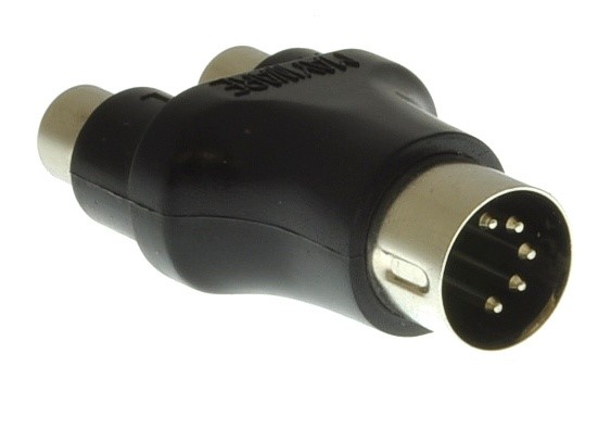 Kontak 5 Pin Din to 2 RCA Phono Adaptor