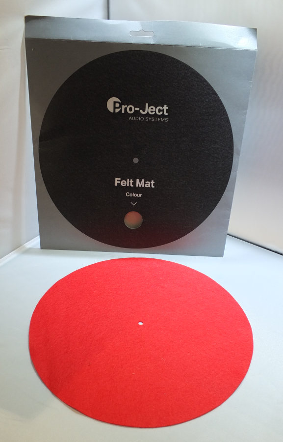 ProJect Felt Turntable Platter Mat Light Red 12" Version Opened