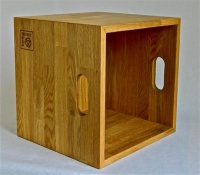 Music Box Design Vinyl LP Storage Box - Oiled Oak